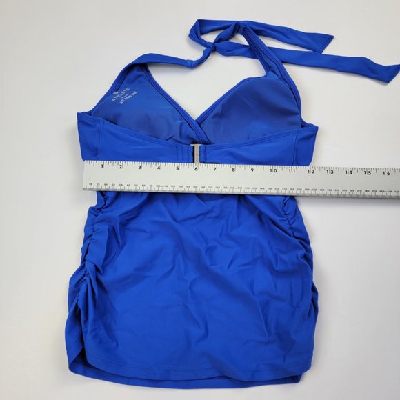 Athleta Tara Tankini Halter Swimsuit Top in Powerful Blue size 32D/DD Tall - Picture 9 of 10